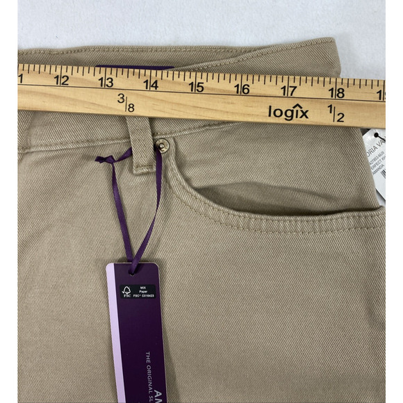 Gloria Vanderbilt Amanda Jeans Women Size 18 Tan Denim Tapered Leg High Rise Mom - Picture 9 of 14